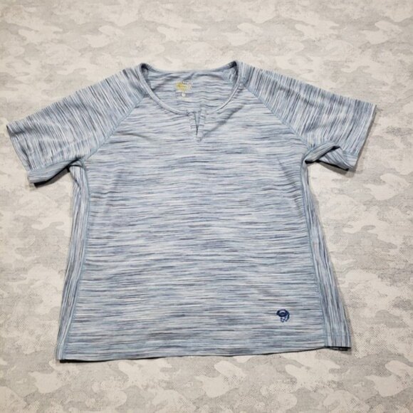 Tops - Mountain Hardwear Top Womens Large Blue Short Sleeve V Neck Outdoors Hiking